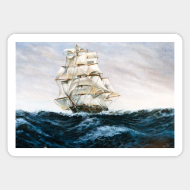 SQUARE RIGGER 'ARIEL'  AT SEA IN THE ATLANTIC Sticker by MackenzieTar